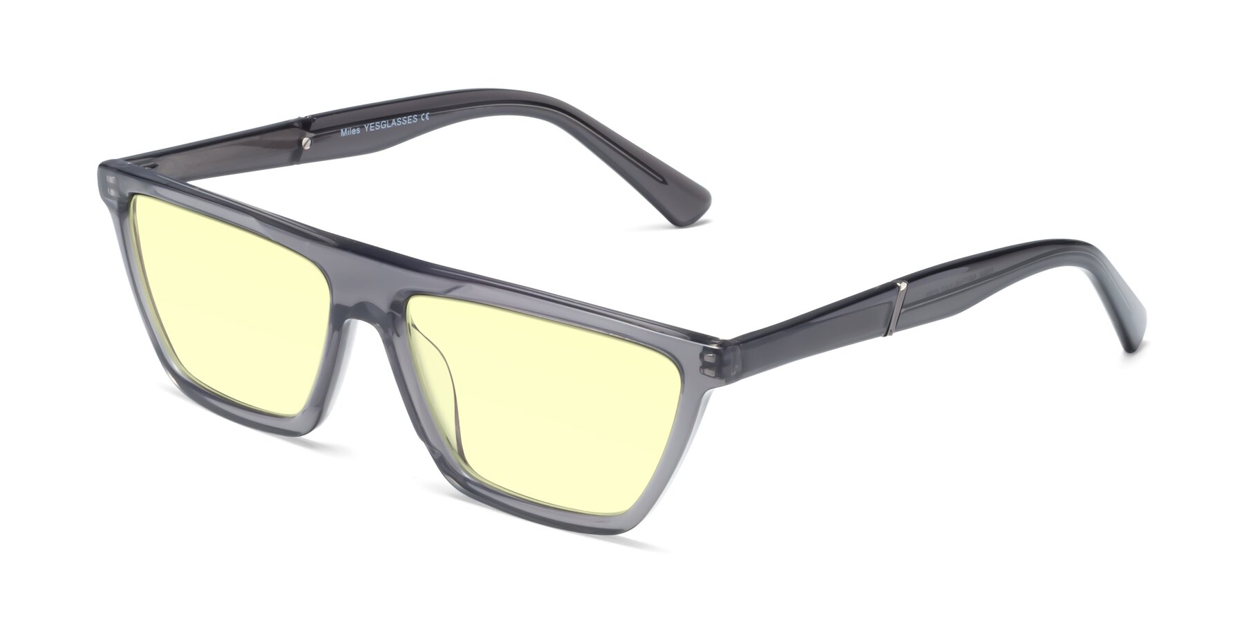 Angle of Miles in Translucent Gray with Light Yellow Tinted Lenses