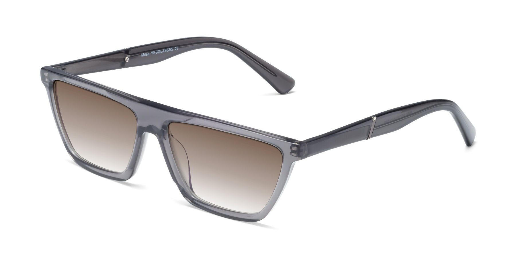 Angle of Miles in Translucent Gray with Brown Gradient Lenses