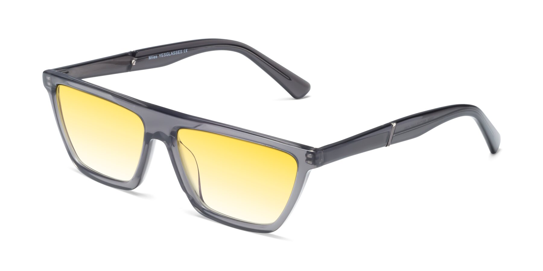 Angle of Miles in Translucent Gray with Yellow Gradient Lenses