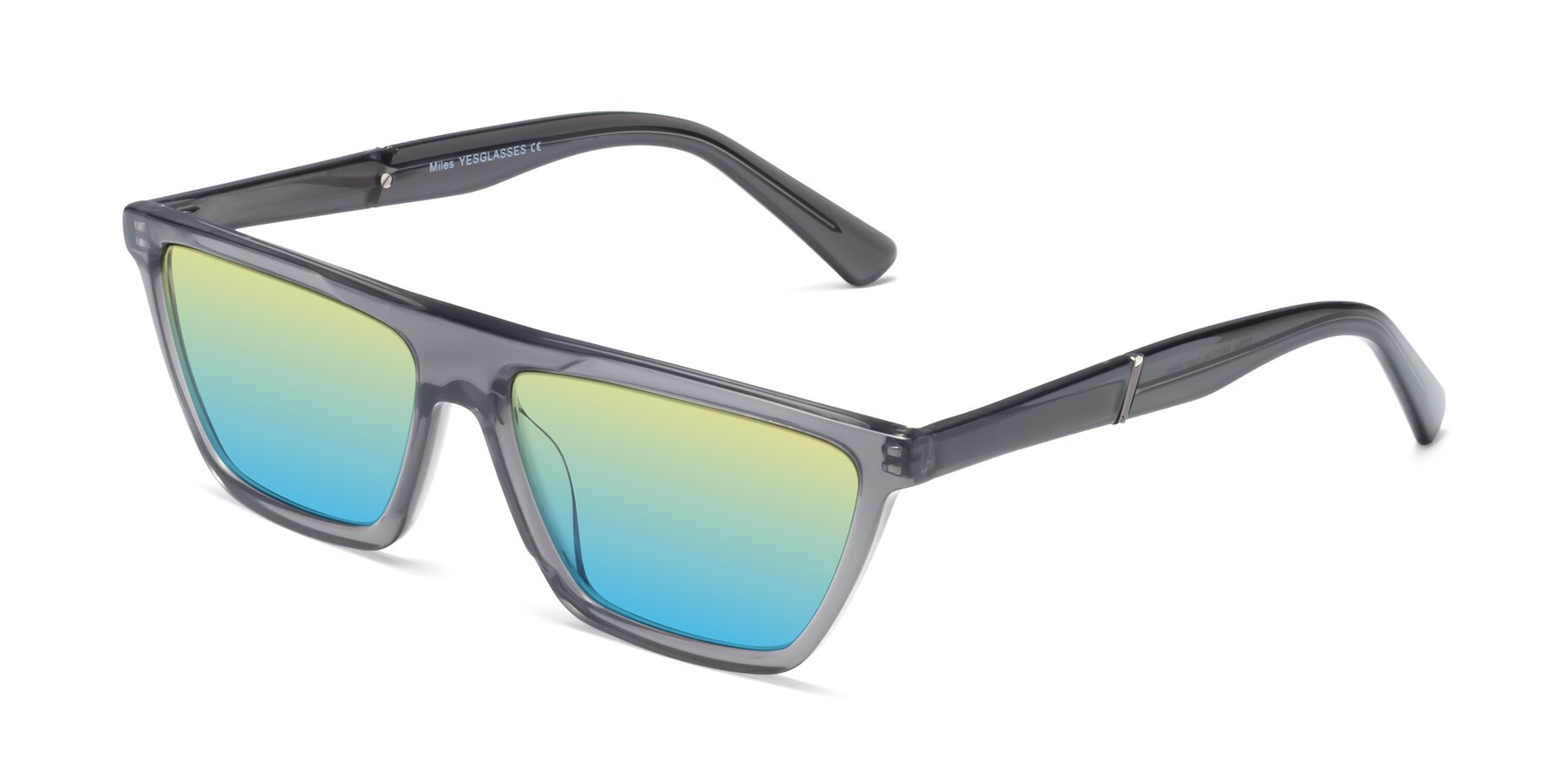 Angle of Miles in Translucent Gray with Yellow / Blue Gradient Lenses
