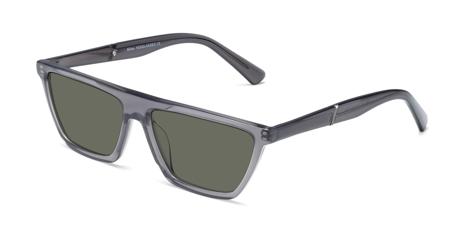 Angle of Miles in Translucent Gray with Gray Polarized Lenses
