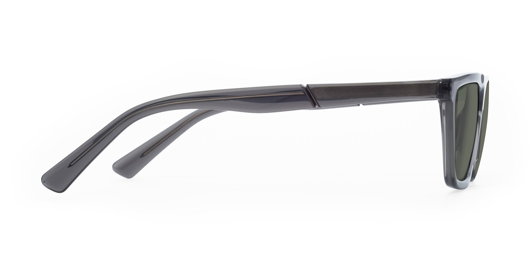 Side of Miles in Translucent Gray with Gray Polarized Lenses