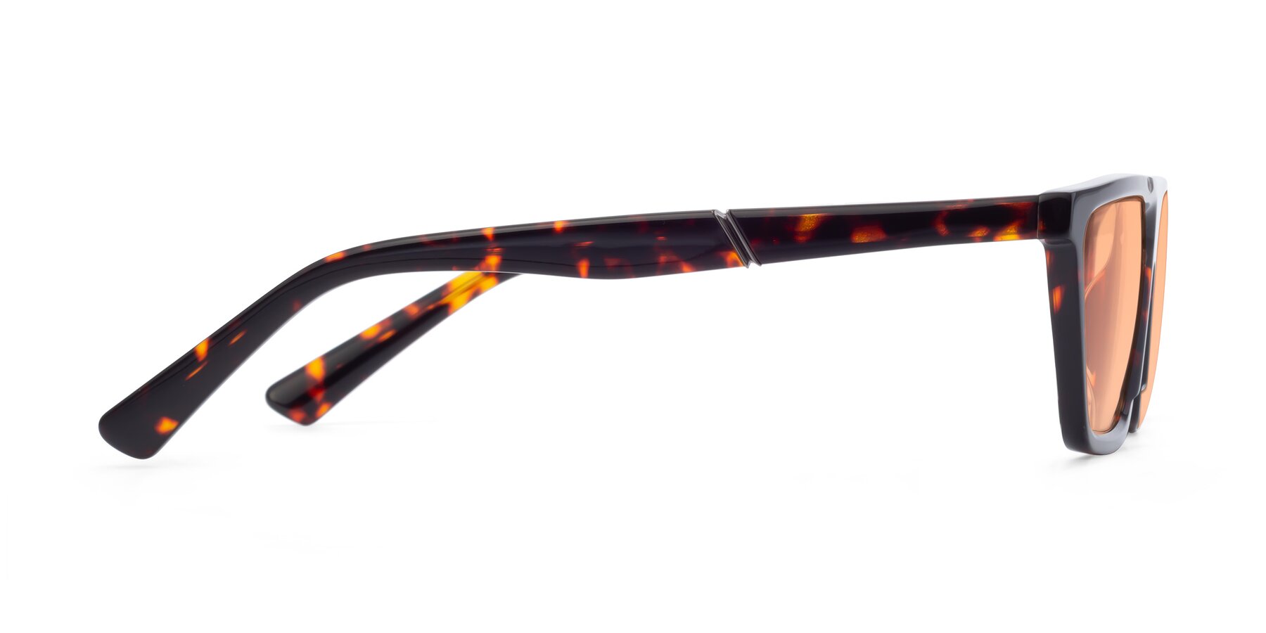 Side of Miles in Tortoise with Light Orange Tinted Lenses