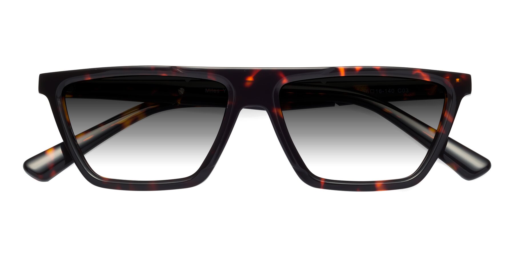 Folded Front of Miles in Tortoise with Gray Gradient Lenses