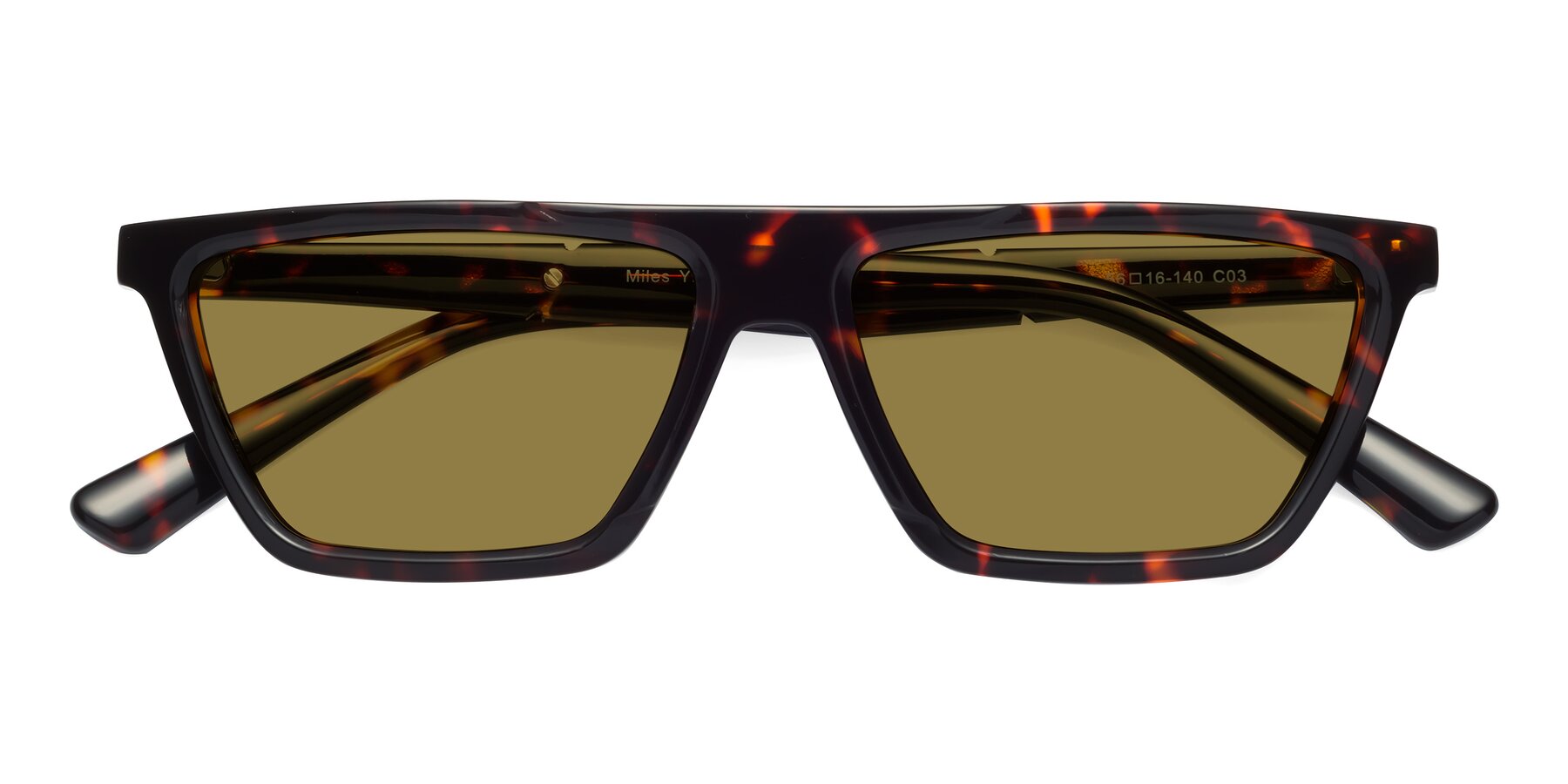 Folded Front of Miles in Tortoise with Brown Polarized Lenses