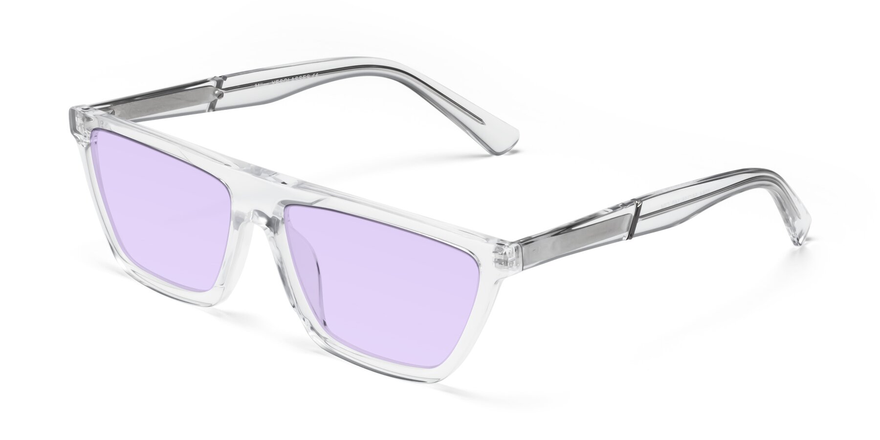 Angle of Miles in Clear with Light Purple Tinted Lenses