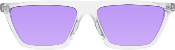 Clear Geek Chic Shield Geometric Tinted Sunglasses With Medium Purple Sunwear Lenses Miles 7058