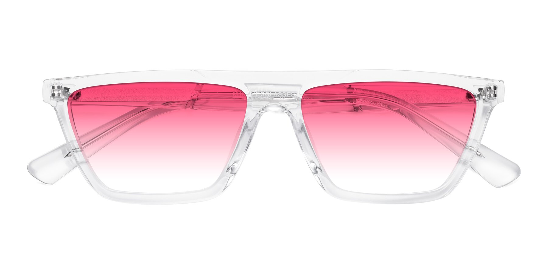 Folded Front of Miles in Clear with Pink Gradient Lenses