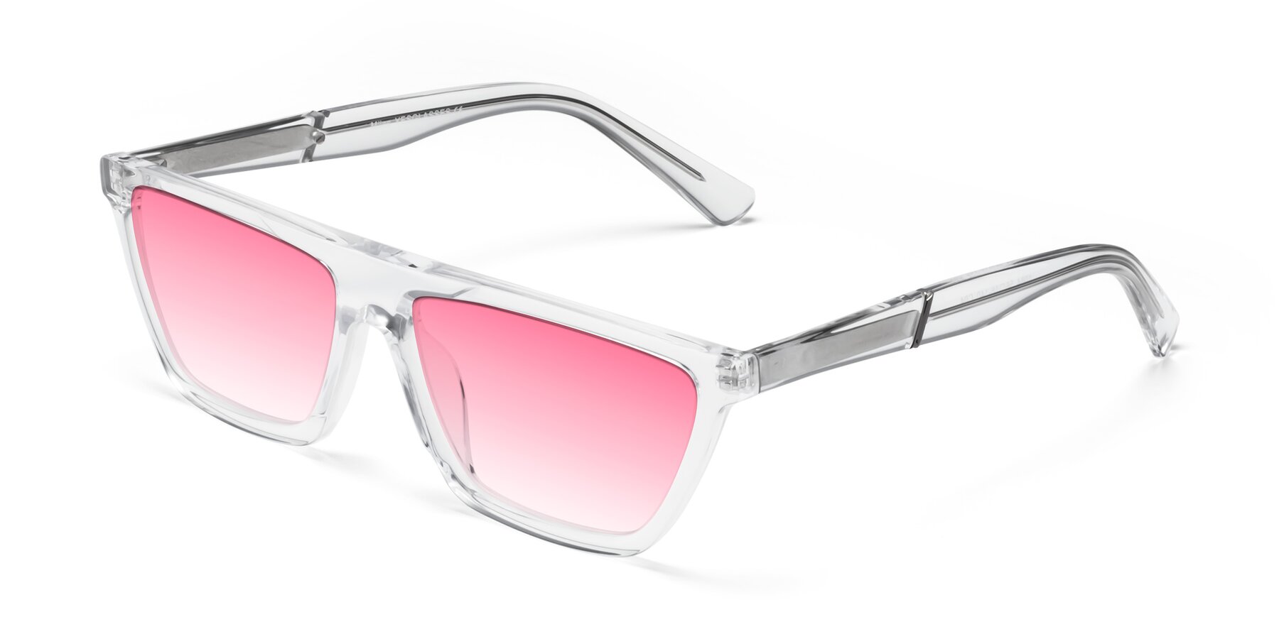 Angle of Miles in Clear with Pink Gradient Lenses
