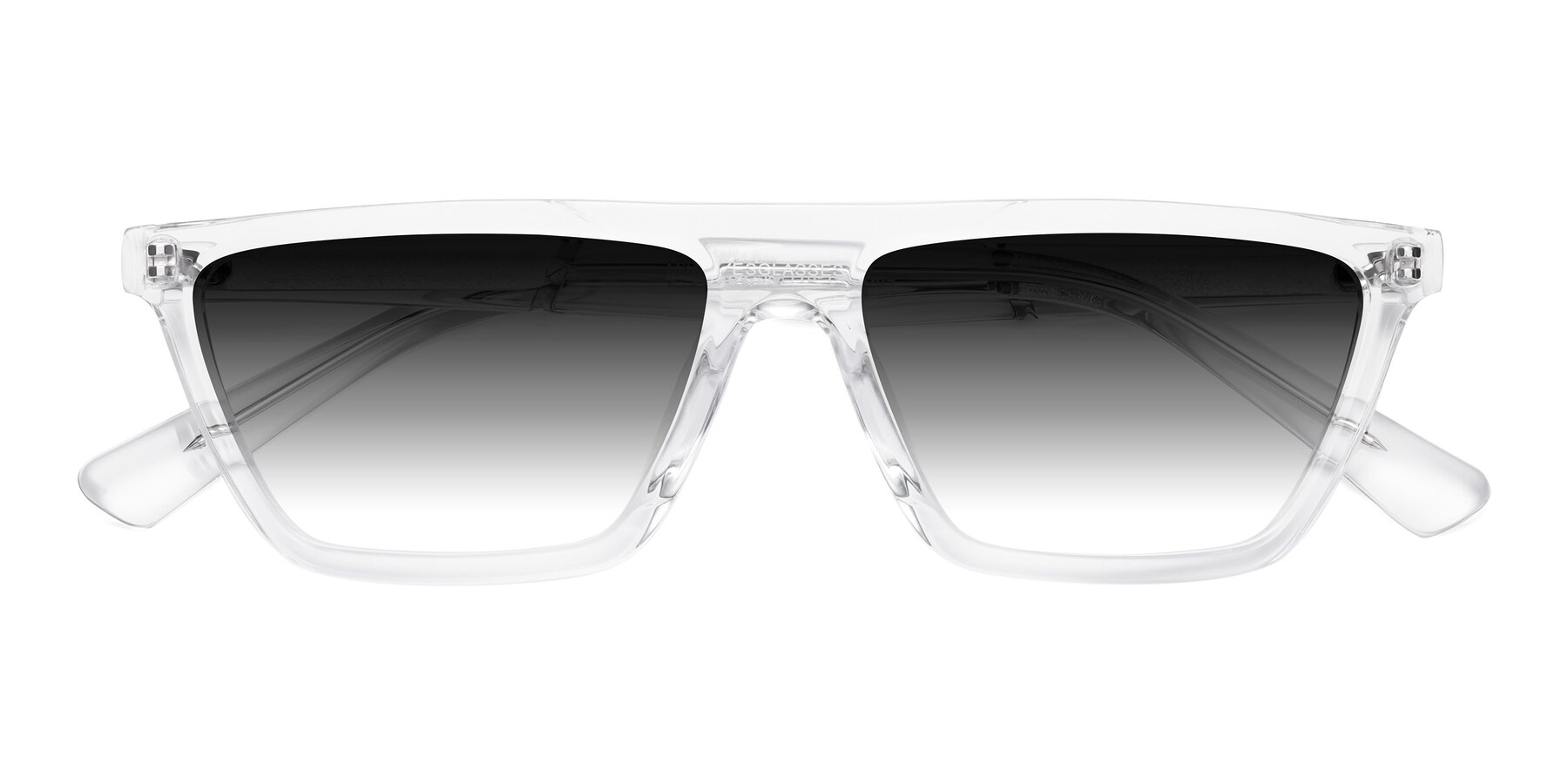 Folded Front of Miles in Clear with Gray Gradient Lenses