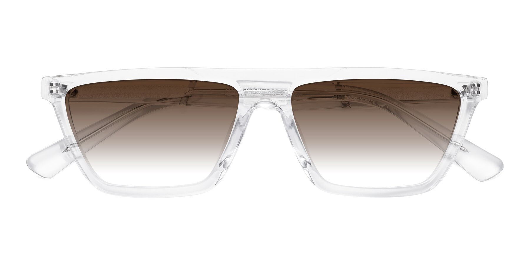 Folded Front of Miles in Clear with Brown Gradient Lenses
