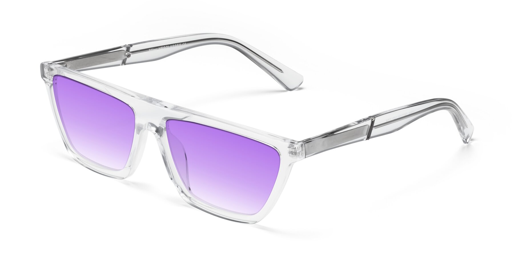 Angle of Miles in Clear with Purple Gradient Lenses