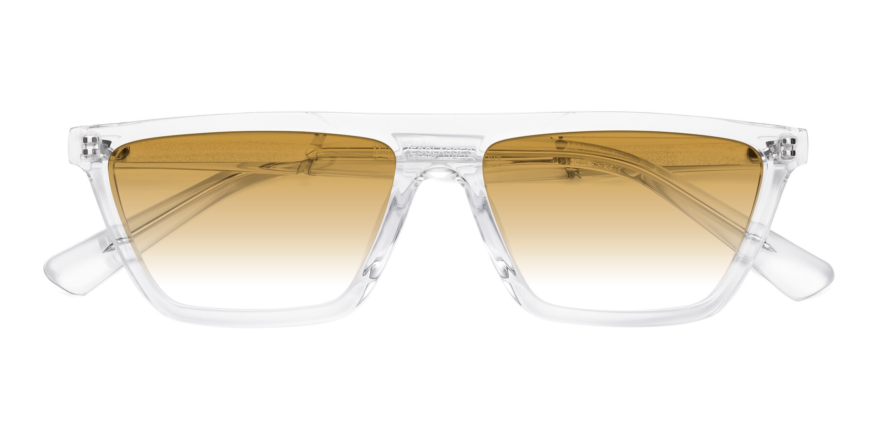 Folded Front of Miles in Clear with Champagne Gradient Lenses