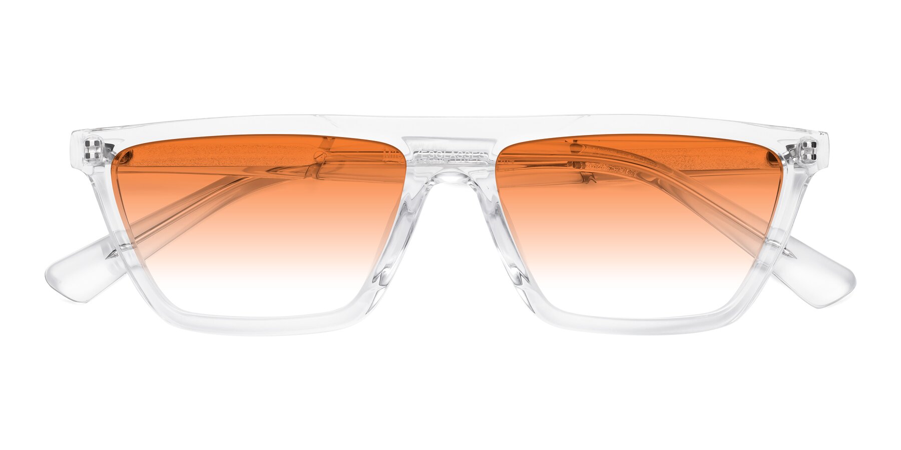 Folded Front of Miles in Clear with Orange Gradient Lenses