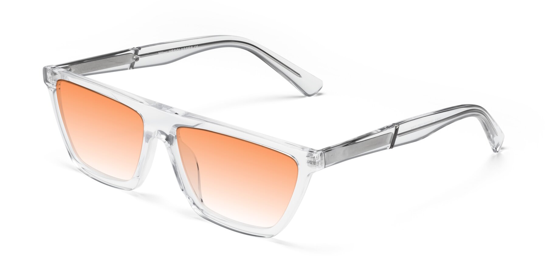 Angle of Miles in Clear with Orange Gradient Lenses