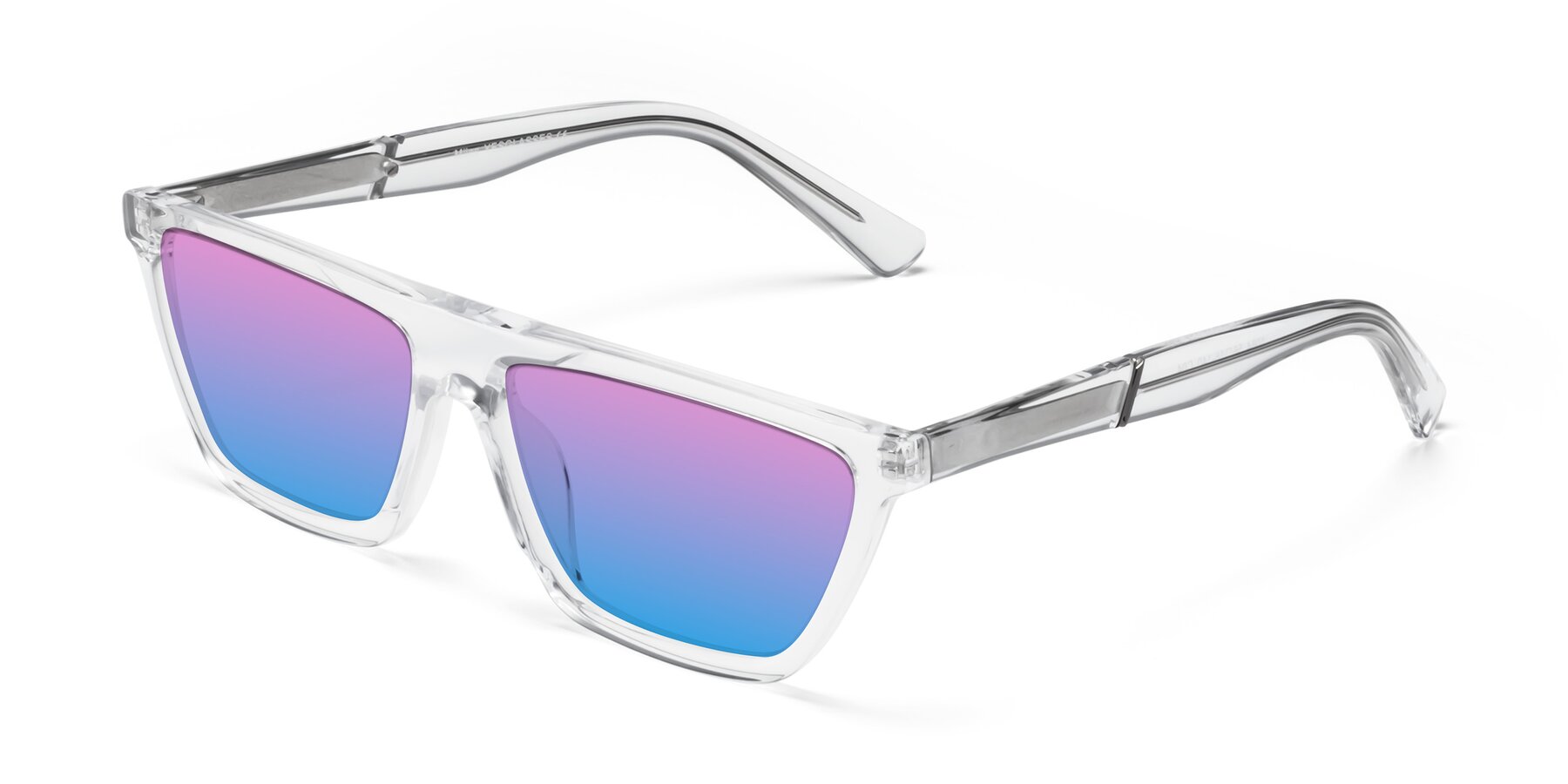 Angle of Miles in Clear with Pink / Blue Gradient Lenses
