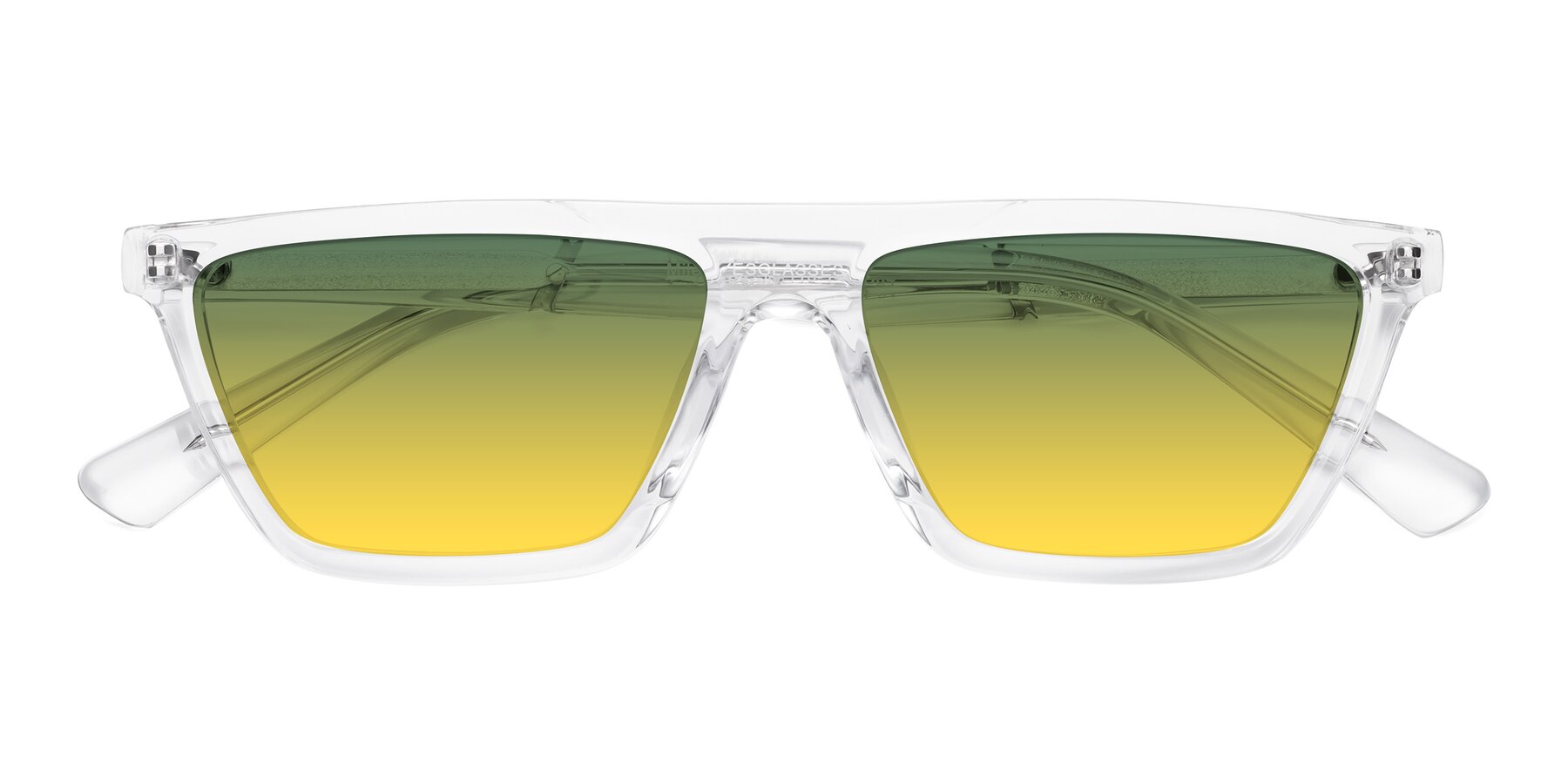 Folded Front of Miles in Clear with Green / Yellow Gradient Lenses