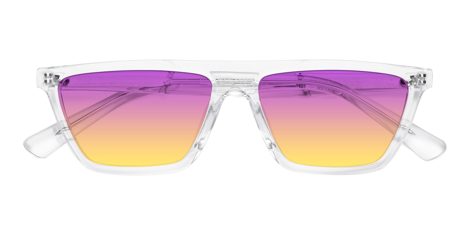 Folded Front of Miles in Clear with Purple / Yellow Gradient Lenses