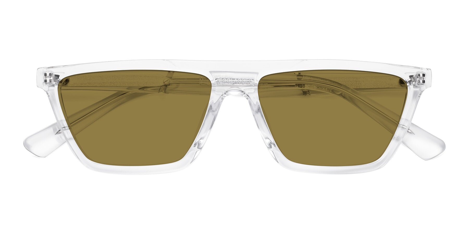 Folded Front of Miles in Clear with Brown Polarized Lenses