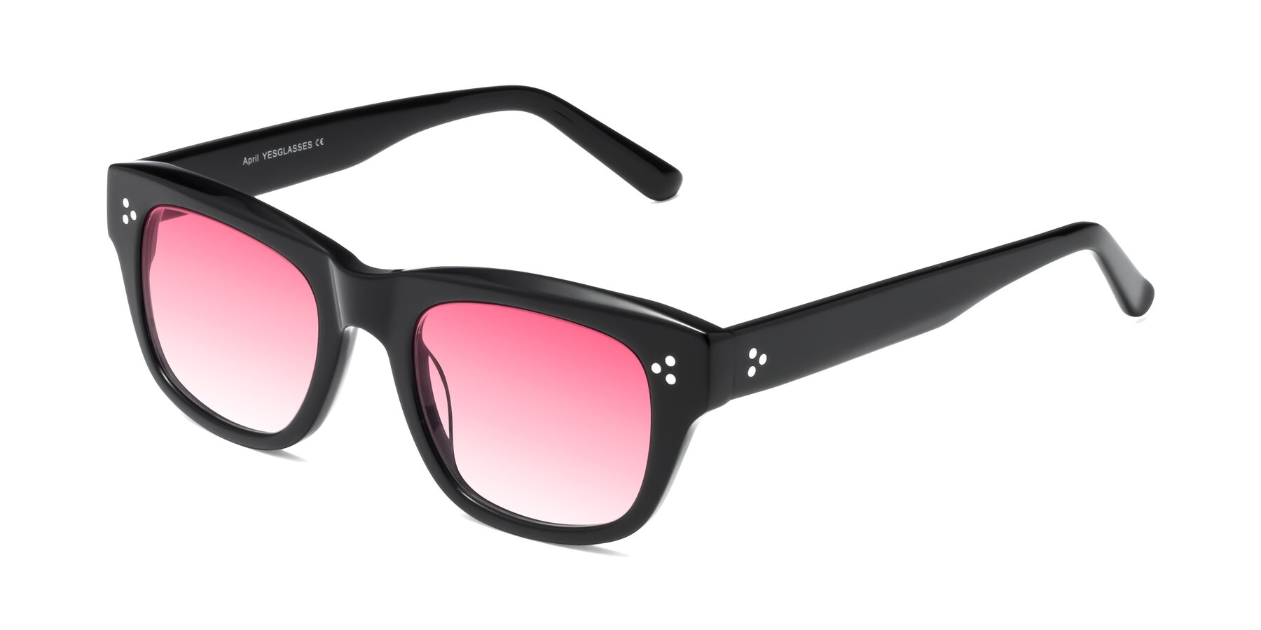 Angle of April in Black with Pink Gradient Lenses