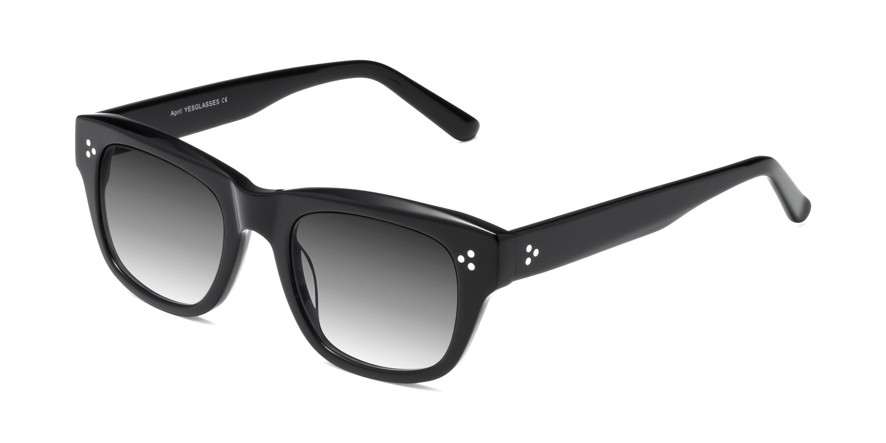 Angle of April in Black with Gray Gradient Lenses