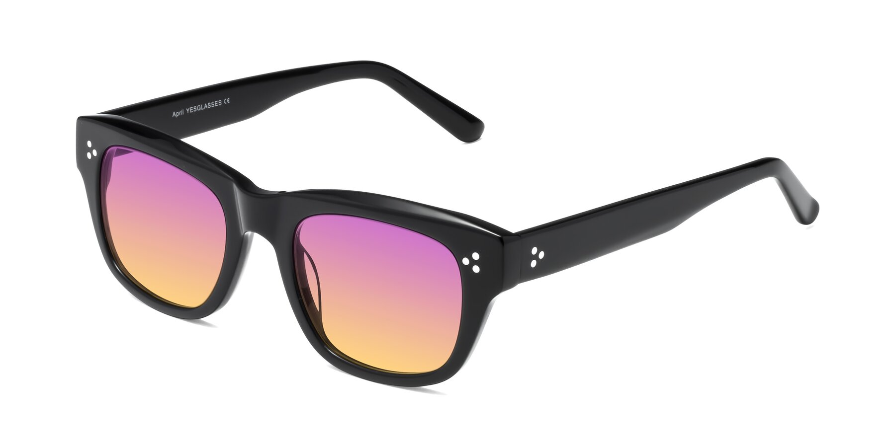 Angle of April in Black with Purple / Yellow Gradient Lenses