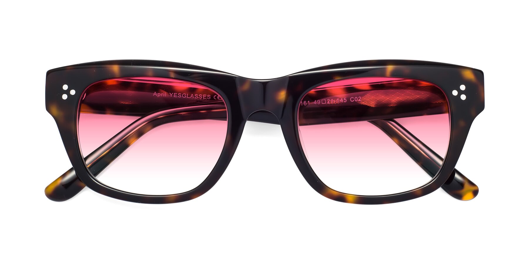 Folded Front of April in Tortoise with Pink Gradient Lenses