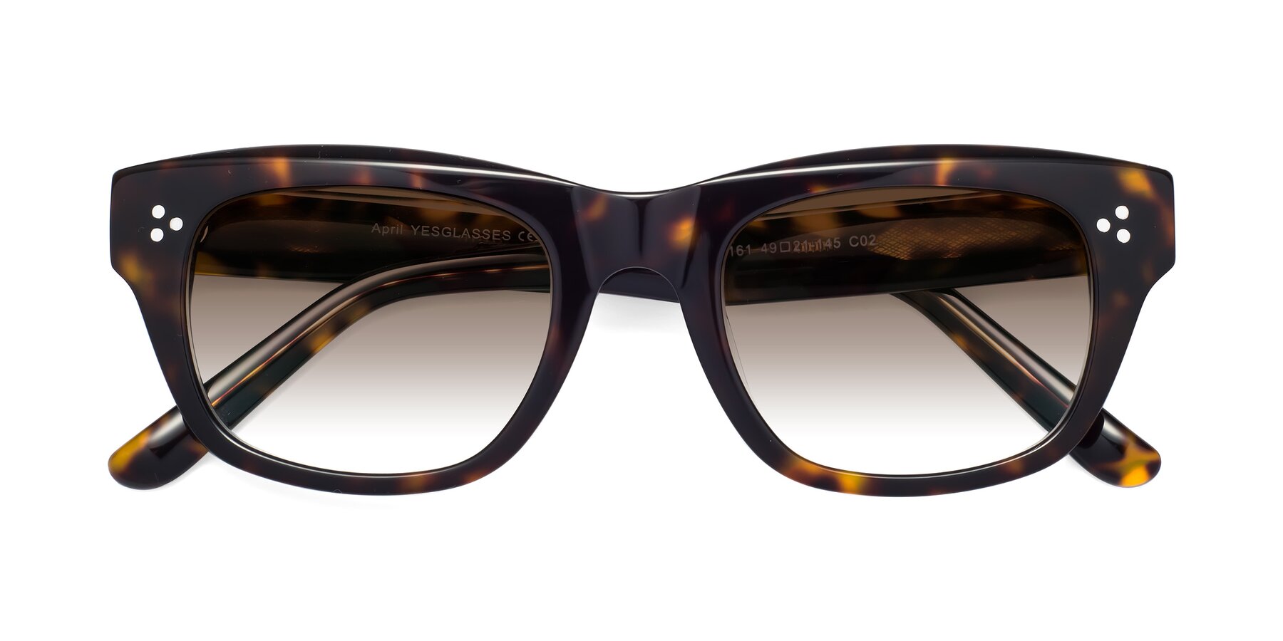 Folded Front of April in Tortoise with Brown Gradient Lenses