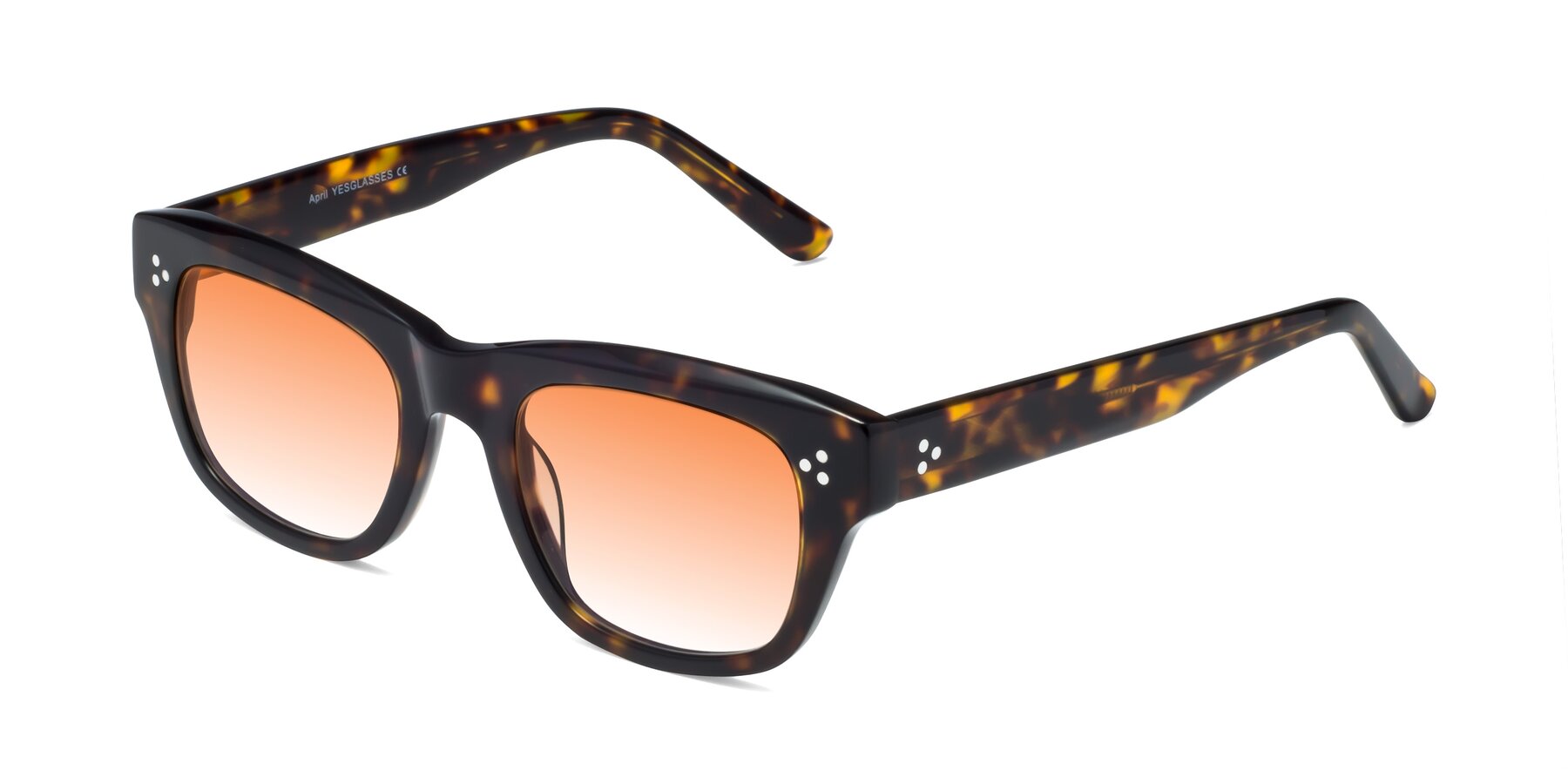 Angle of April in Tortoise with Orange Gradient Lenses