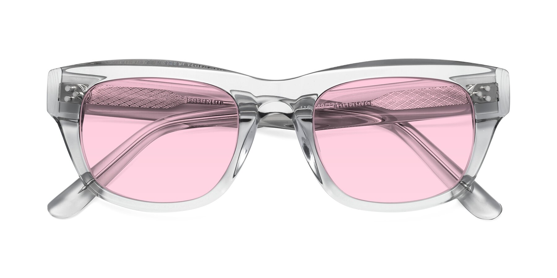 Folded Front of April in Clear with Light Pink Tinted Lenses