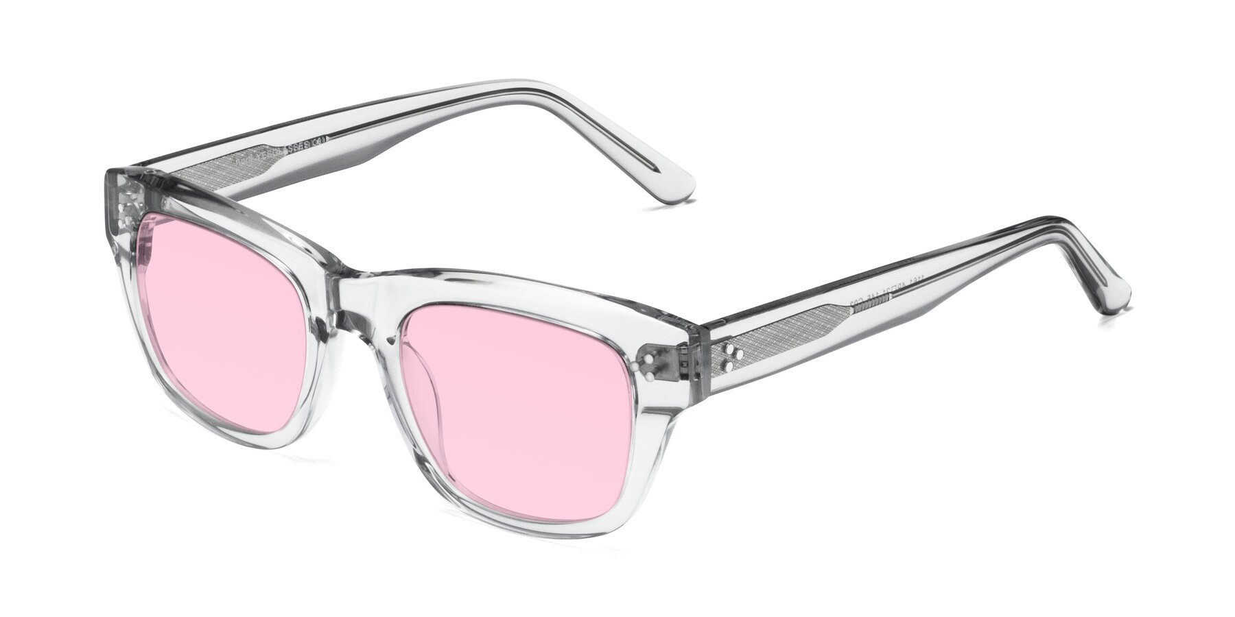 Angle of April in Clear with Light Pink Tinted Lenses