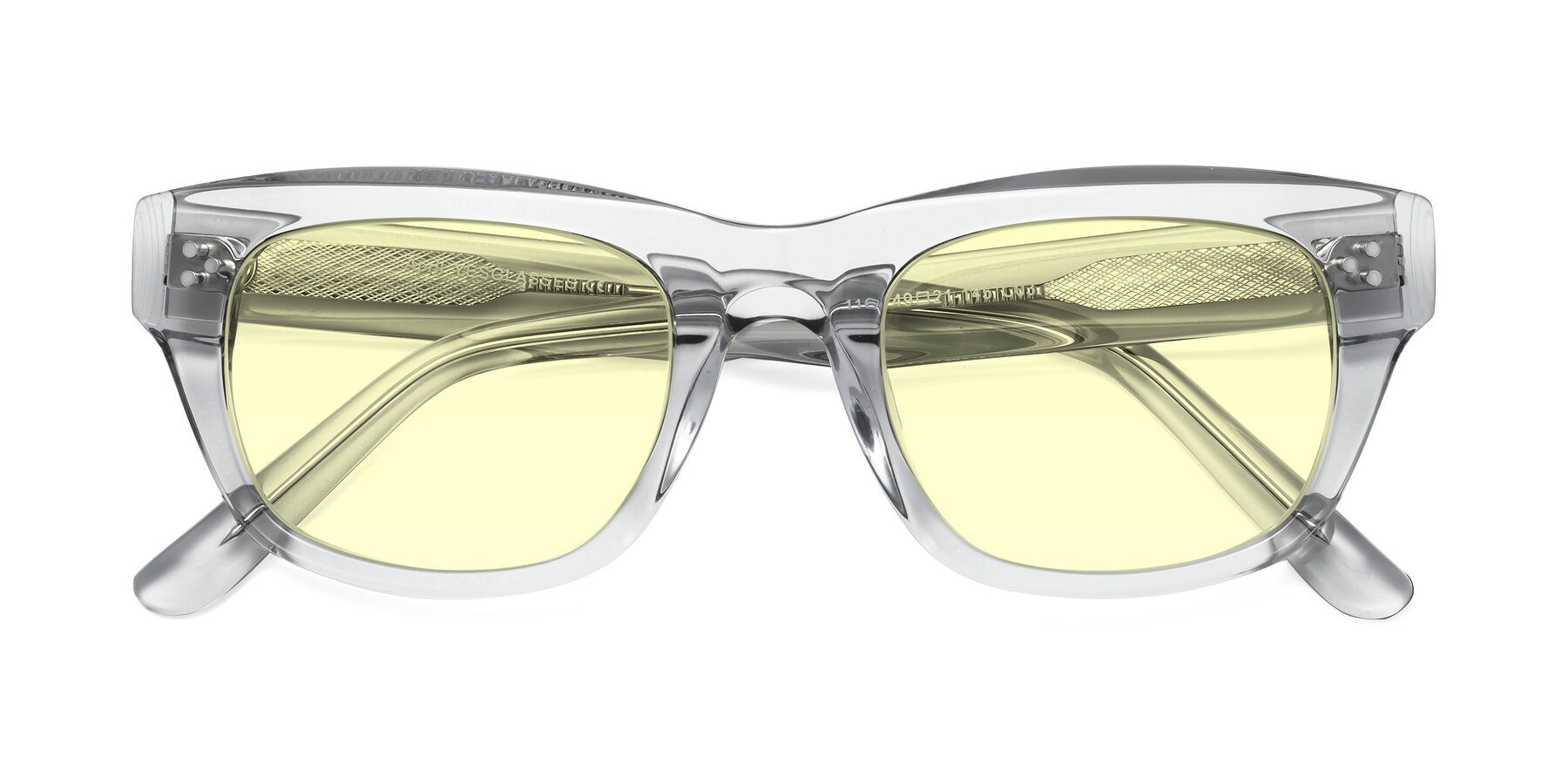 Folded Front of April in Clear with Light Yellow Tinted Lenses