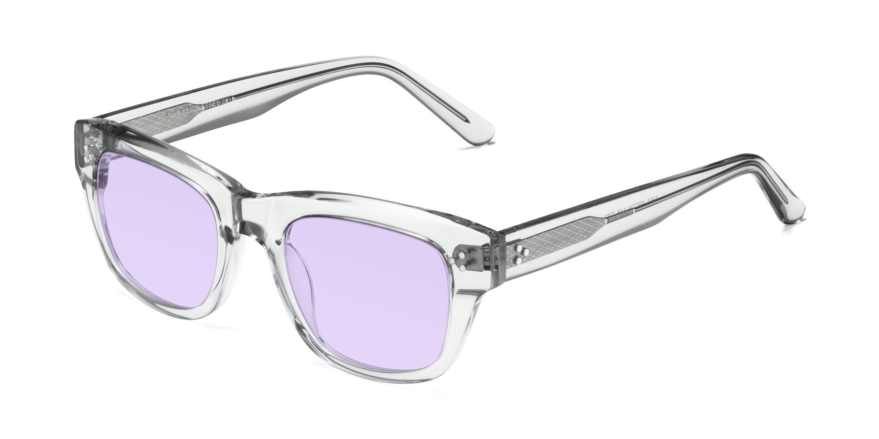 Angle of April in Clear with Light Purple Tinted Lenses