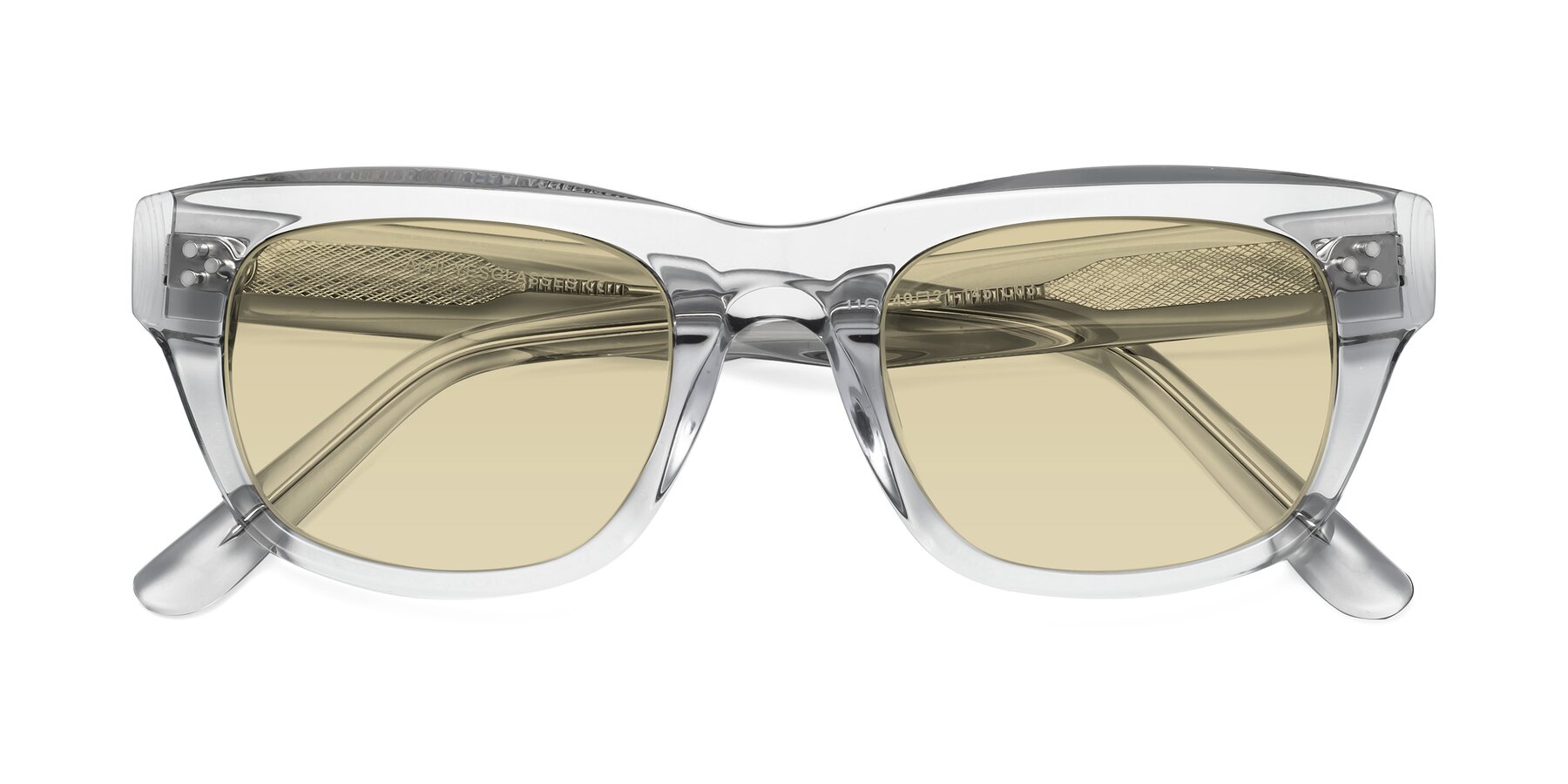 Folded Front of April in Clear with Light Champagne Tinted Lenses