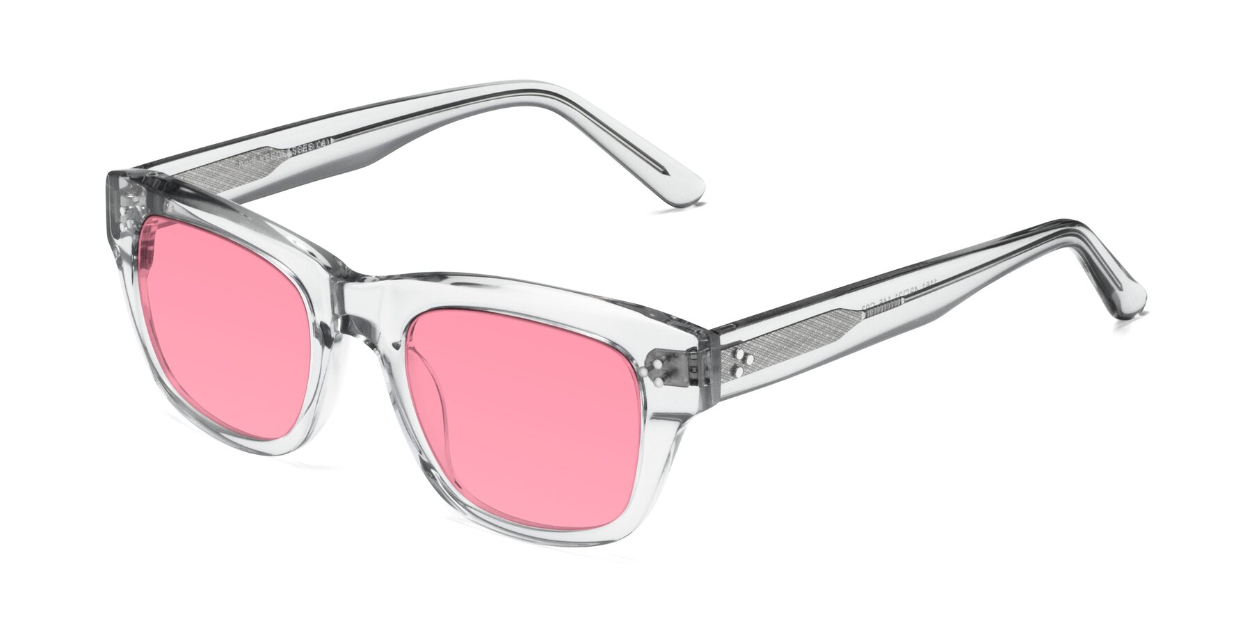 Angle of April in Clear with Pink Tinted Lenses