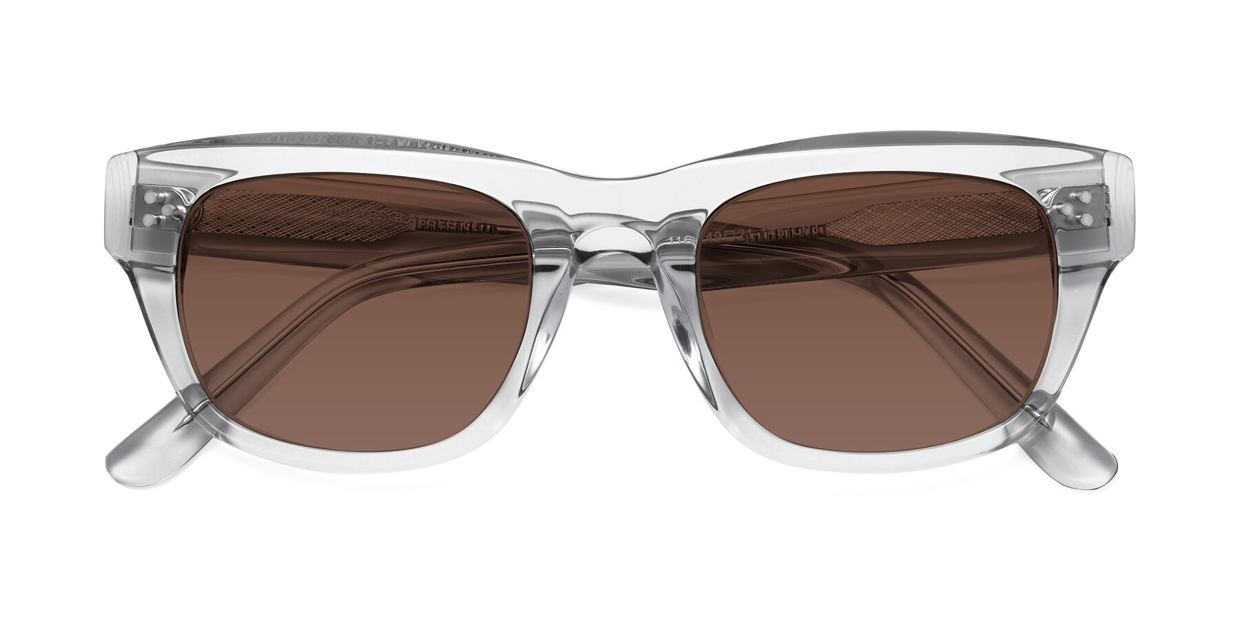 Folded Front of April in Clear with Brown Tinted Lenses
