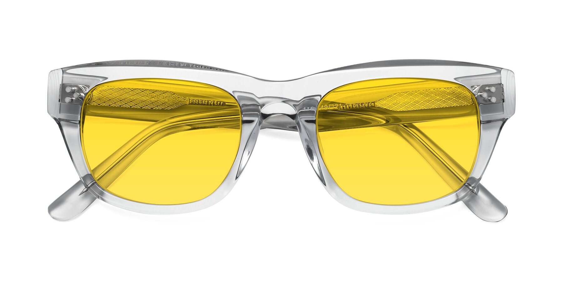Folded Front of April in Clear with Yellow Tinted Lenses