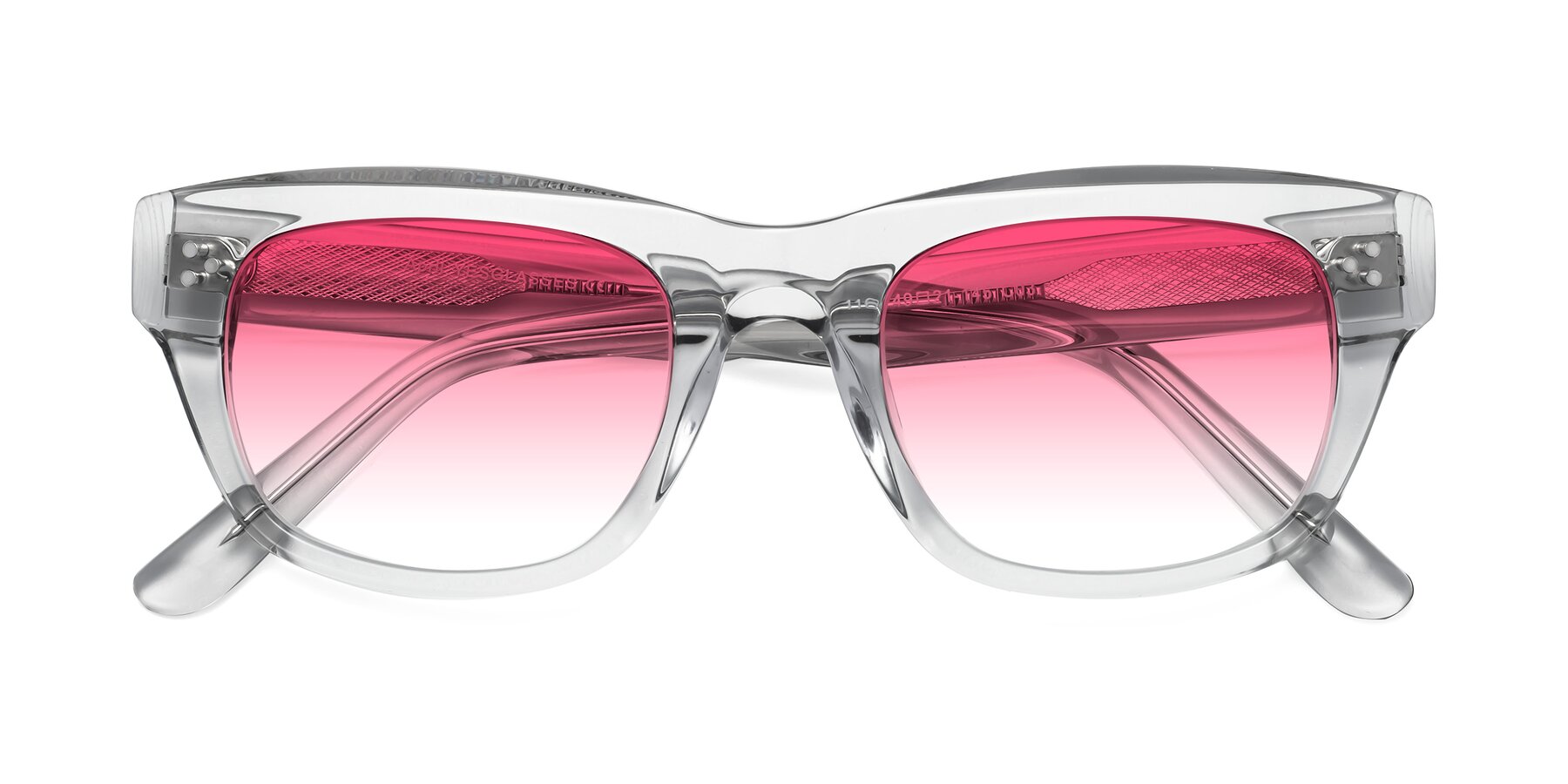 Folded Front of April in Clear with Pink Gradient Lenses