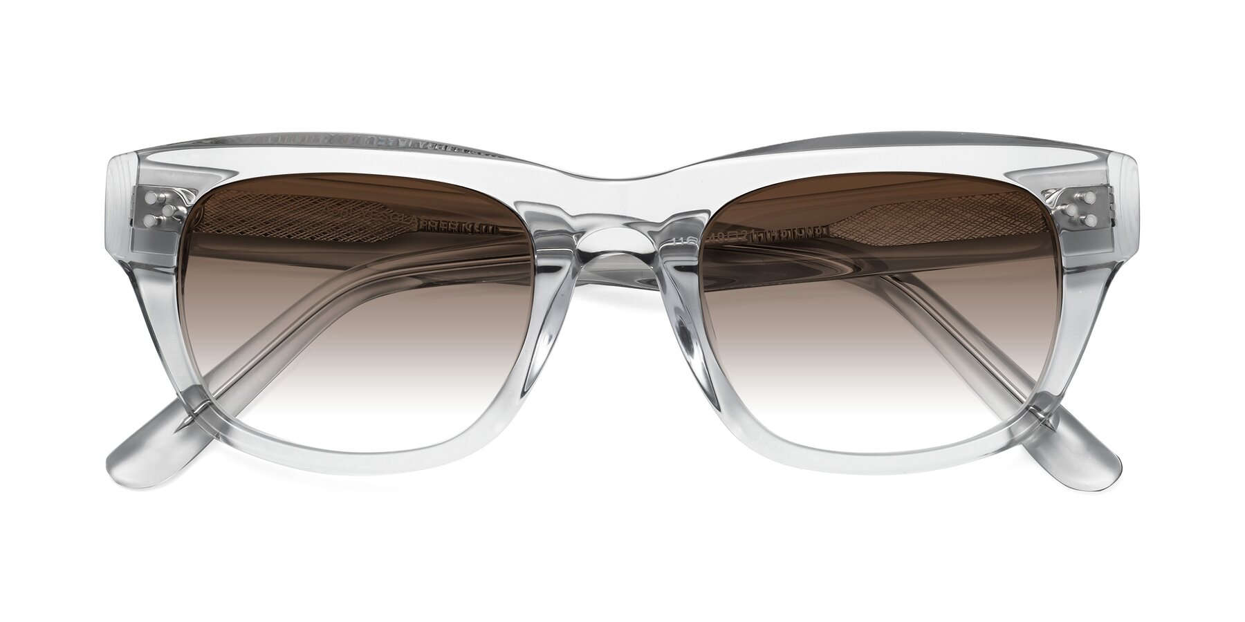 Folded Front of April in Clear with Brown Gradient Lenses