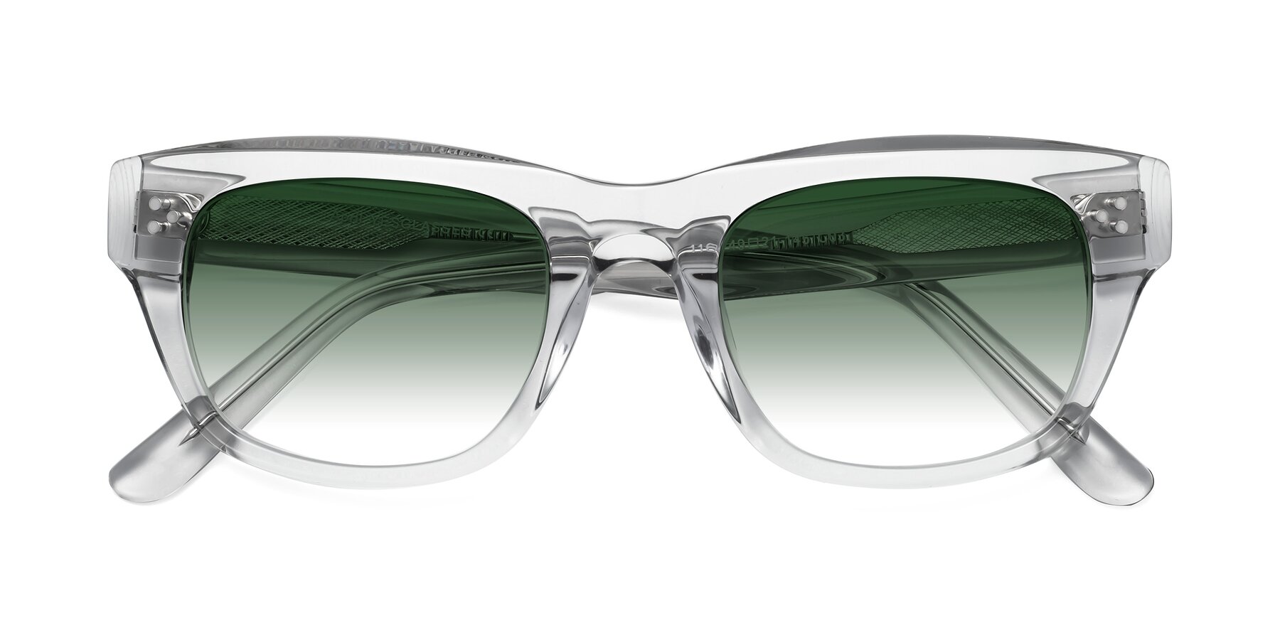 Folded Front of April in Clear with Green Gradient Lenses