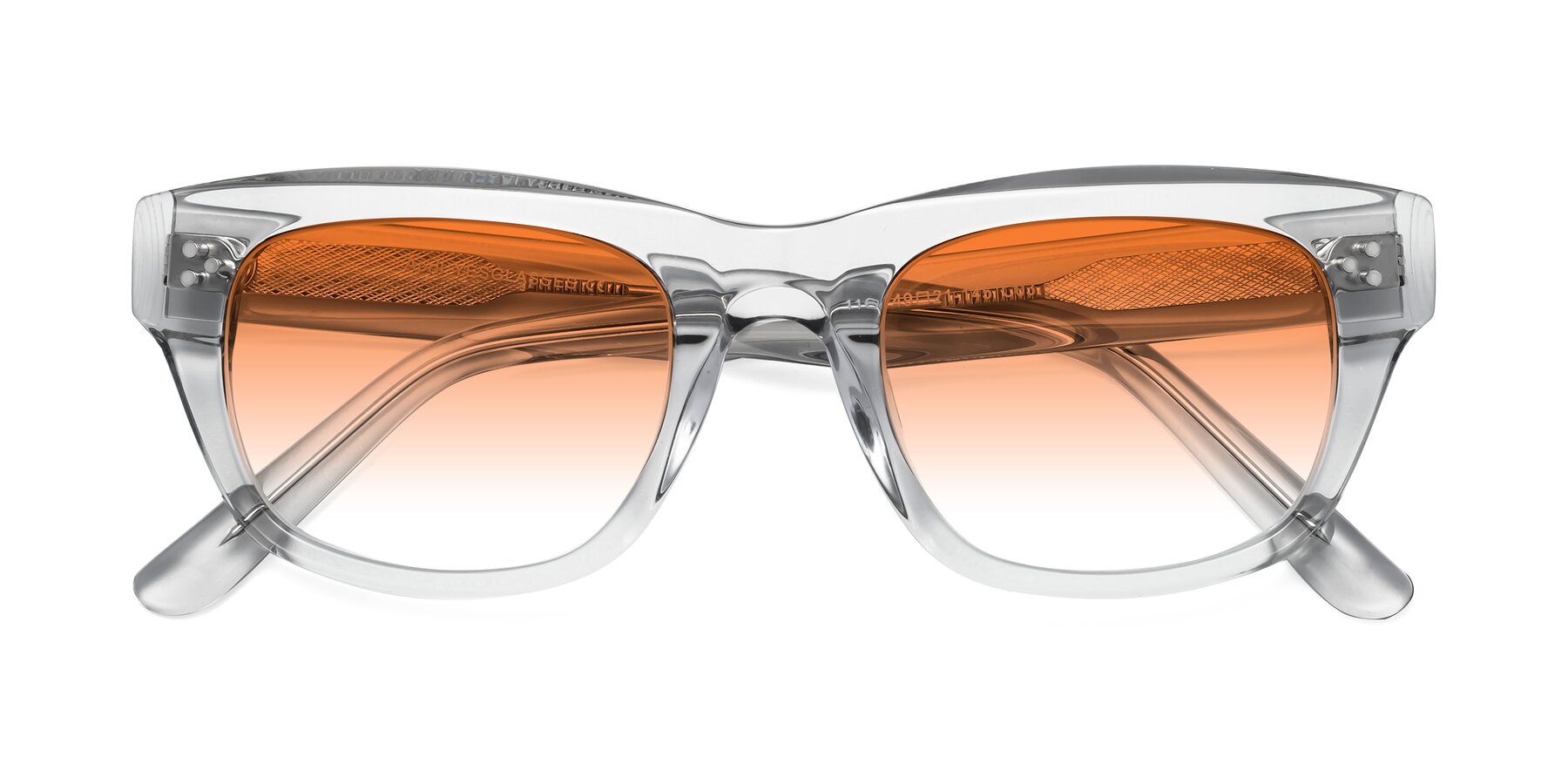Folded Front of April in Clear with Orange Gradient Lenses