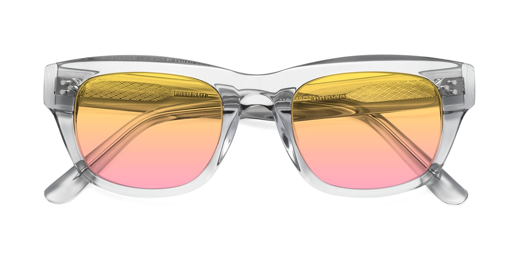 Folded Front of April in Clear with Yellow / Pink Gradient Lenses