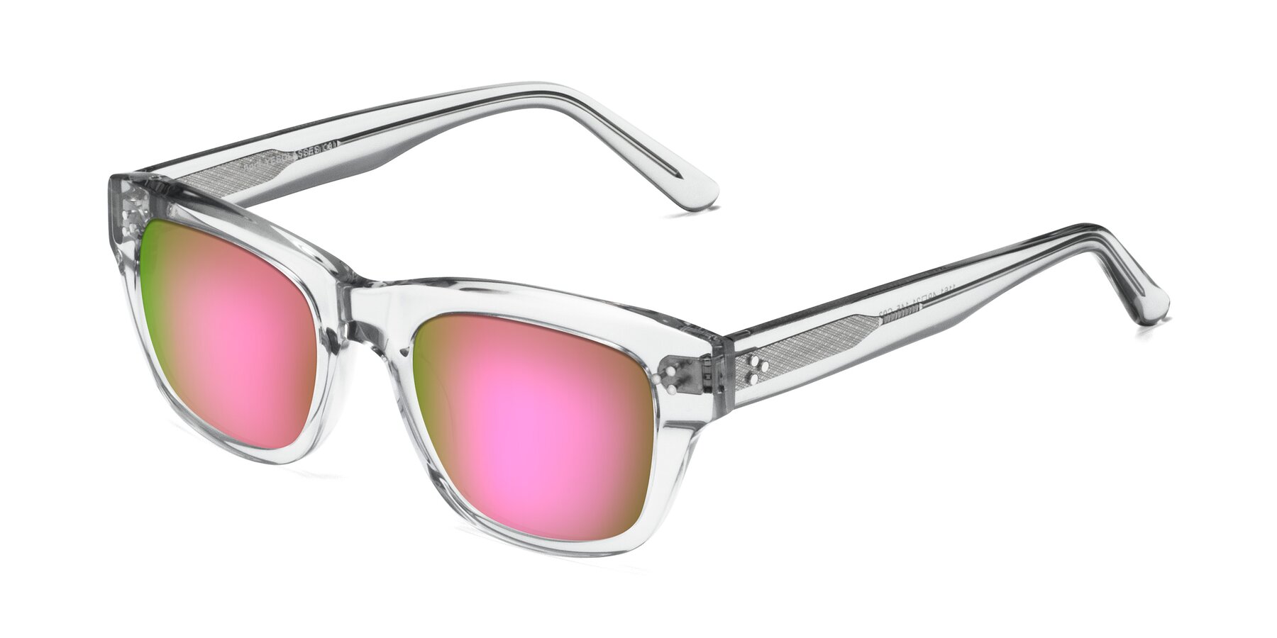 Angle of April in Clear with Pink Mirrored Lenses