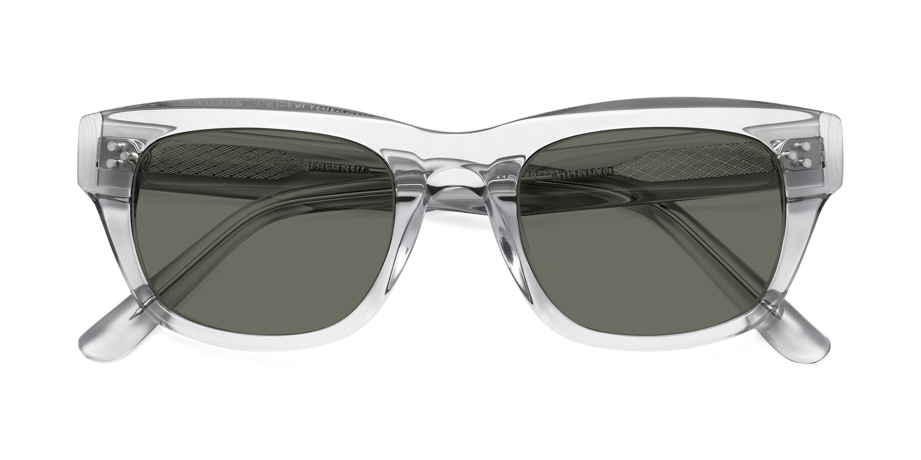 Folded Front of April in Clear with Gray Polarized Lenses