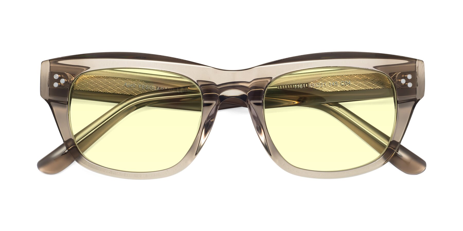 Folded Front of April in Amber with Light Yellow Tinted Lenses