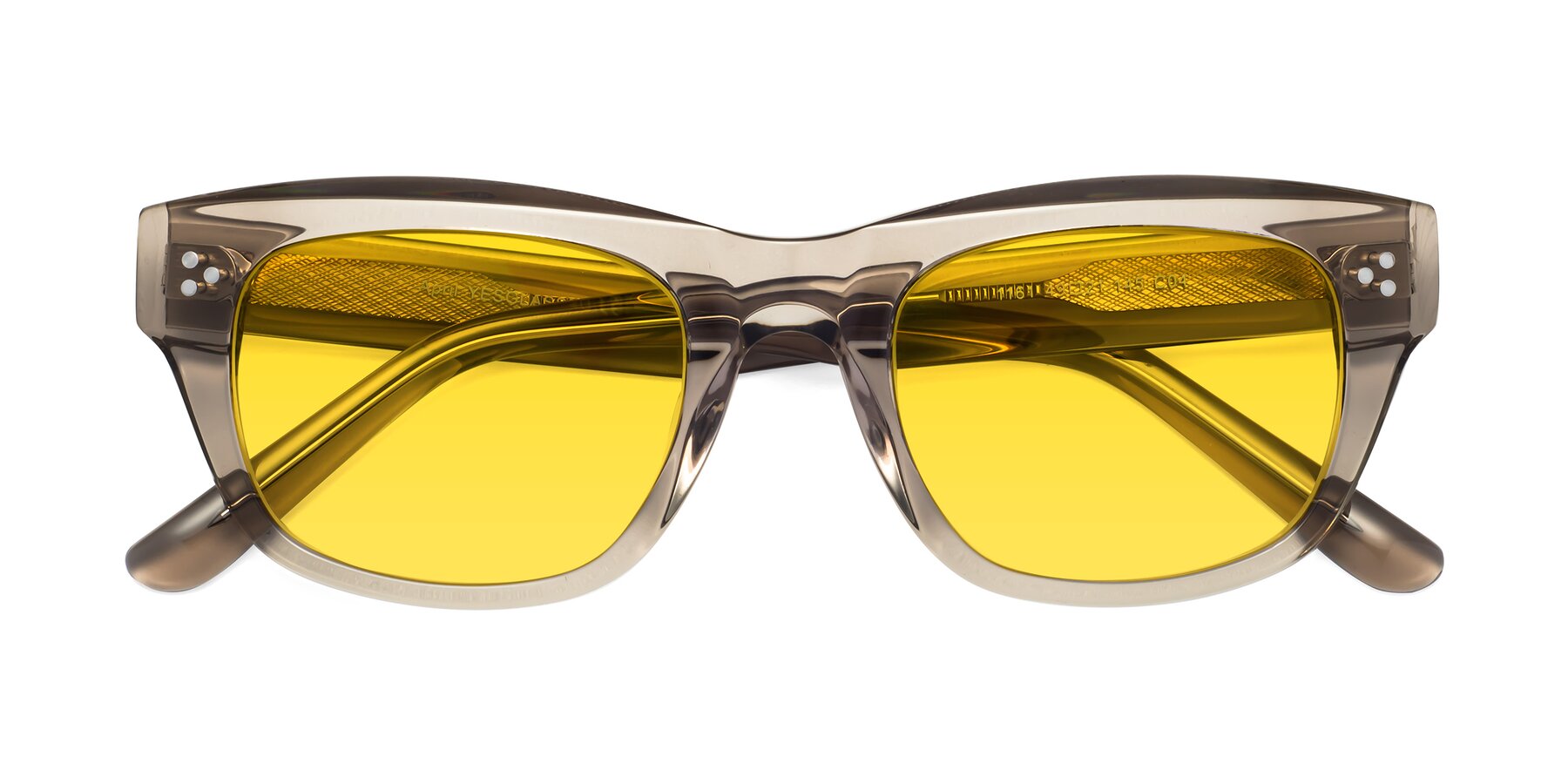 Folded Front of April in Amber with Yellow Tinted Lenses