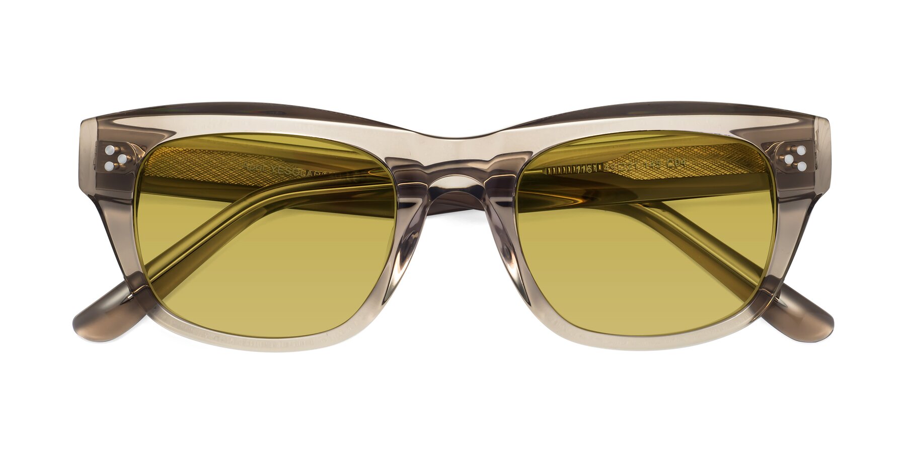 Folded Front of April in Amber with Champagne Tinted Lenses