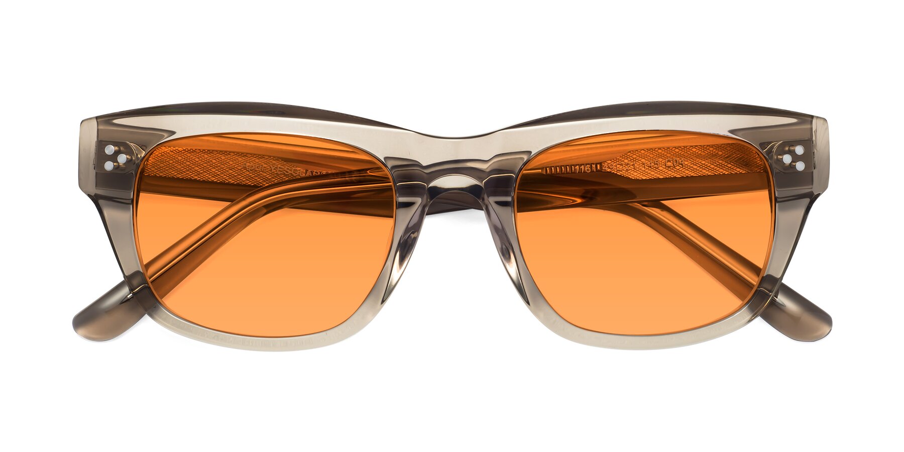 Folded Front of April in Amber with Orange Tinted Lenses