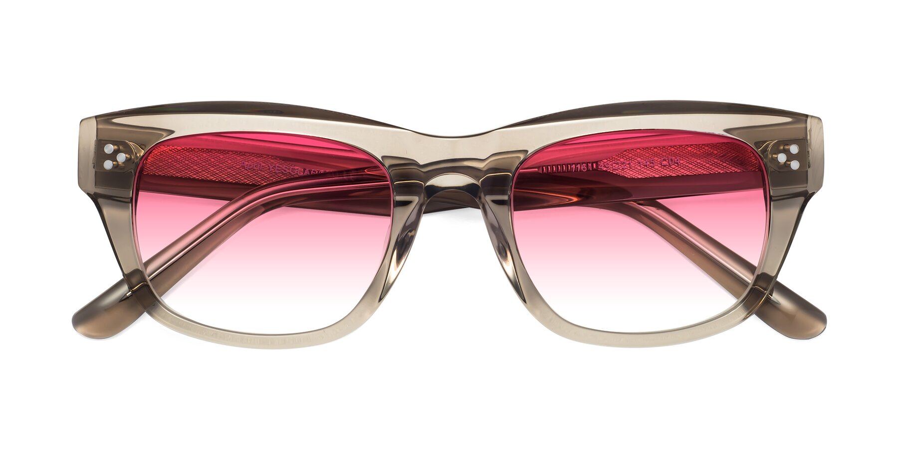 Folded Front of April in Amber with Pink Gradient Lenses
