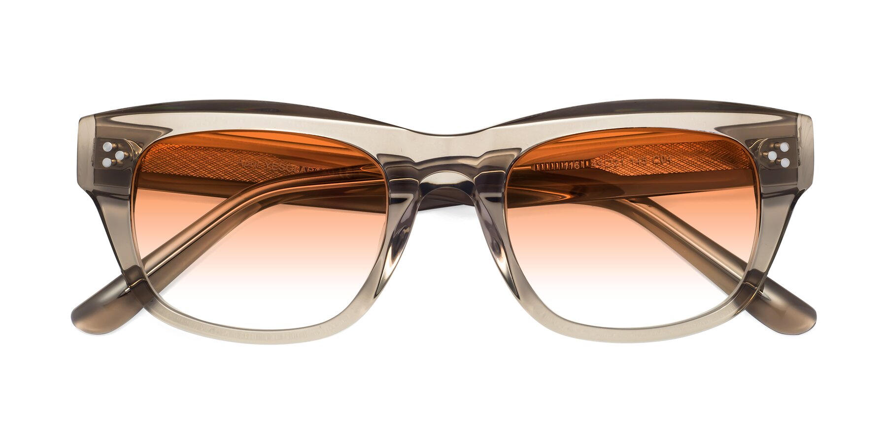 Folded Front of April in Amber with Orange Gradient Lenses